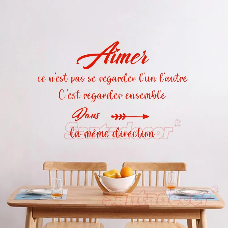 French Love Sticker Aimer, ce n'est pas se regarder l'un l'autre Wallpaper Home Decor house Decoration Poster