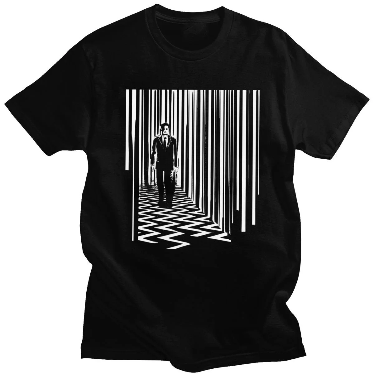 Chic New Twin Peaks Black Cabin T-shirt Short sleeve Designer T-shirt Casual David Lynch TV Movie T-shirt Gift Casual Street wea