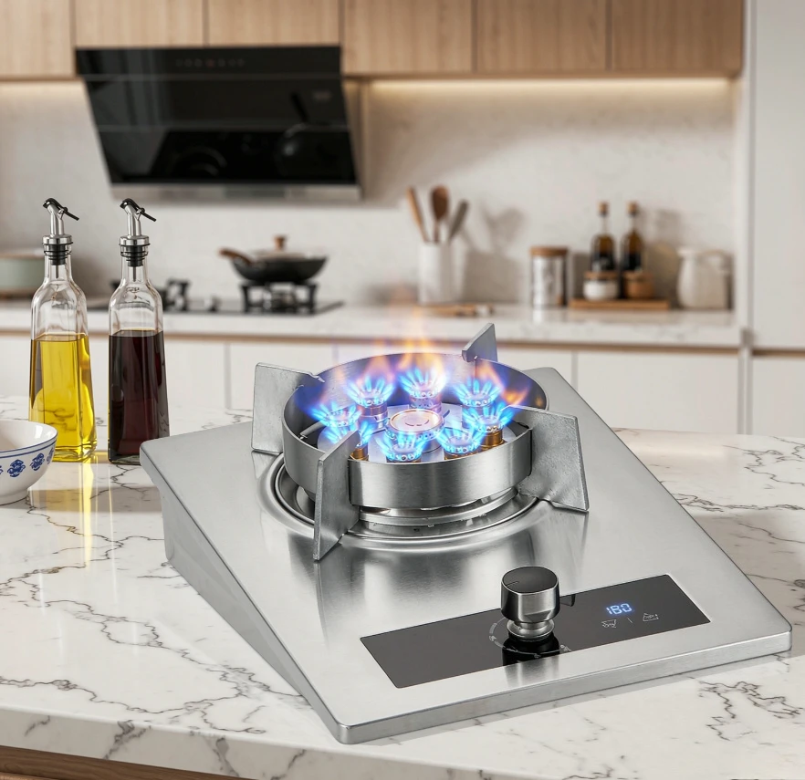 5.2kW High Power Single Burner Gas Stove, Portable Countertop Cooktop for Home , Dual Fuel LPG/NG Compatible, Stainless Steel