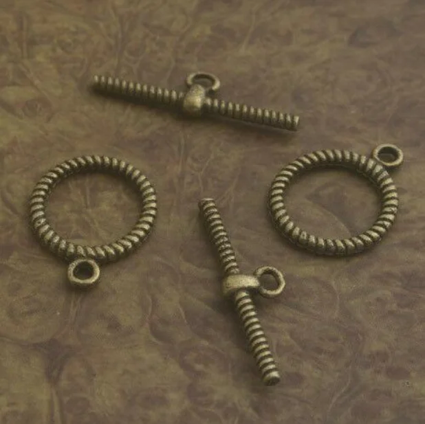 15sets 15mm,loop:1mm,bar:27mm  round textured toggle clasp G2007