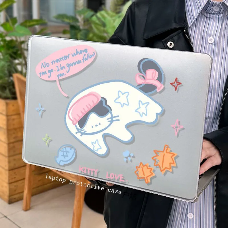 Nueva Funda Transparente para Laptop Kitten para Macbook Air 13 15 M2 A2681 A2941 Touch Bar Pro 14 A2442 A2779 2023 Mac 16 pulgadas A2485 A2780