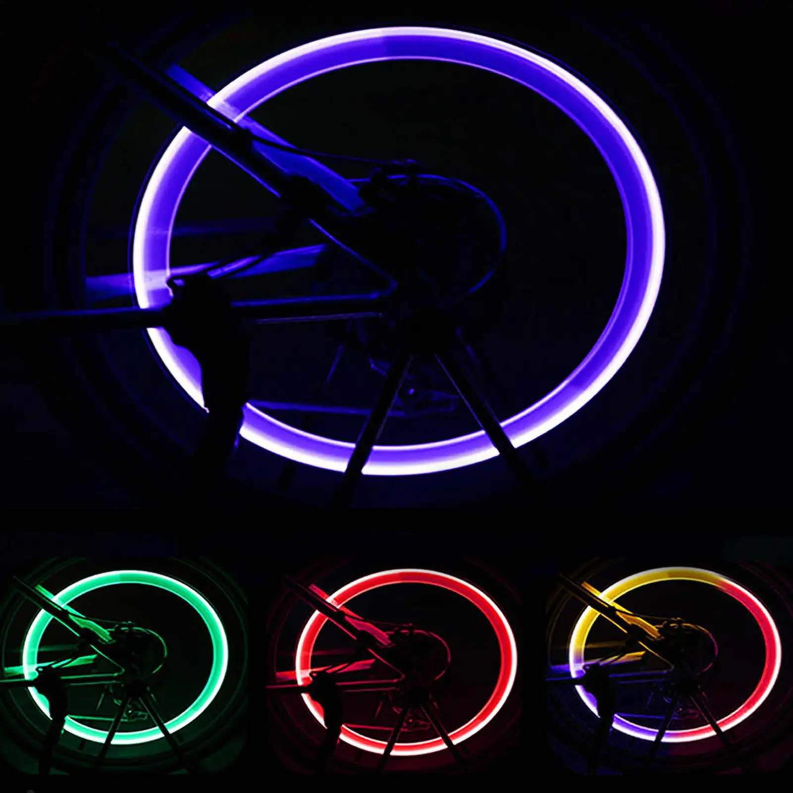 2PCS Car Tire Valve LED Lights Colorful Wheel Rim Lights with Intelligent Motion Sensor for Motorcycle Night Safety Decoration - view 3