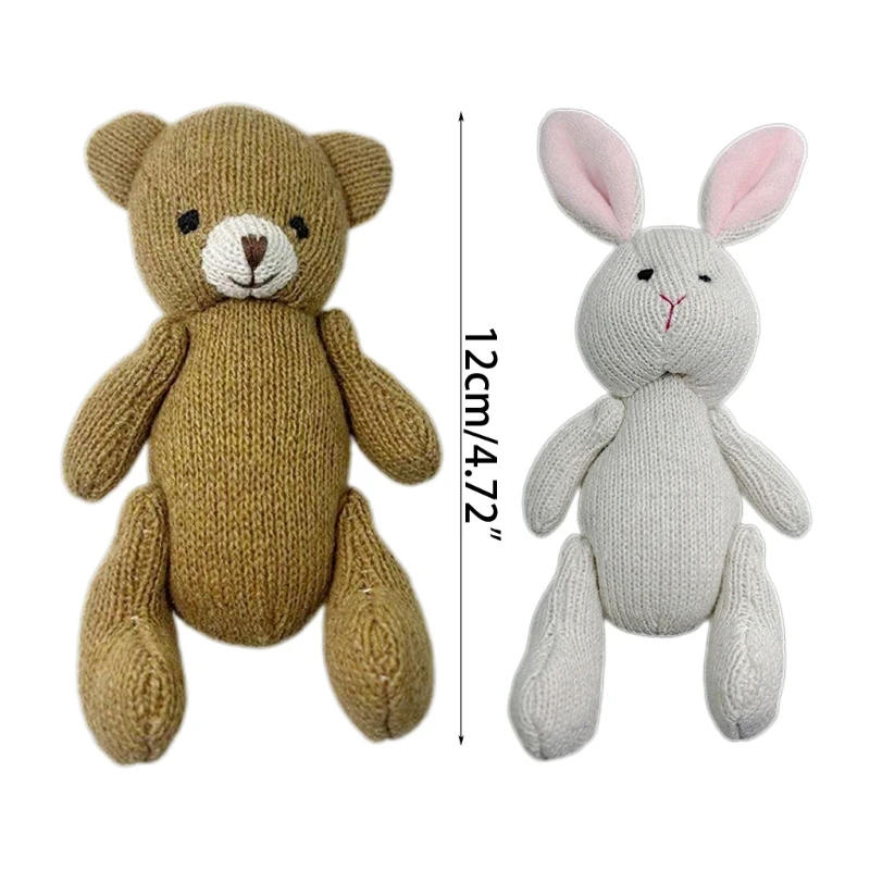 

77HD Infant Photography Props Stuffed Bear/Rabbit Newborn Photo Accessory Shower Gift