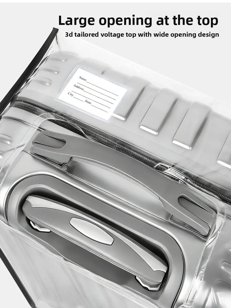 Transparente PVC-Kofferabdeckung für Reisegepäck, wasserdicht, verschleißfest, staubdicht für Rollkoffer – Detail 5