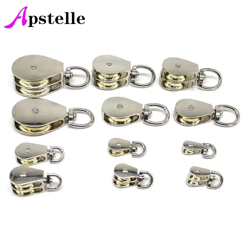 Apstelle DIY 아연 합금 회전 고리, 고정 풀리 도르래, 리프트 호이스트 로프, 걸이식 싱글, 36mm, 52mm, 75mm