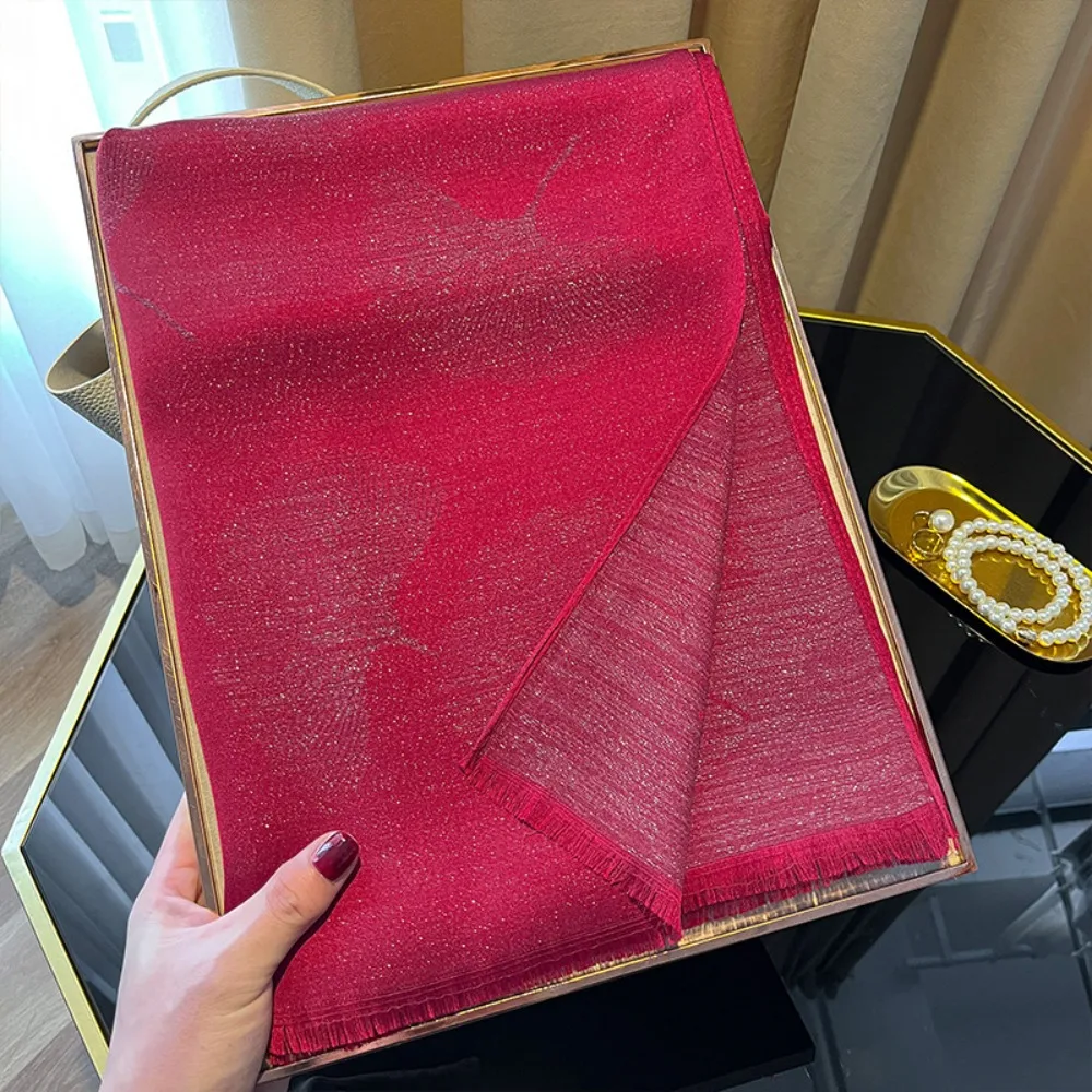 

Модная элегантная женская шаль, легкая мягкая вуаль, шарф из вуали премиум-класса, дышащий платок для женщин