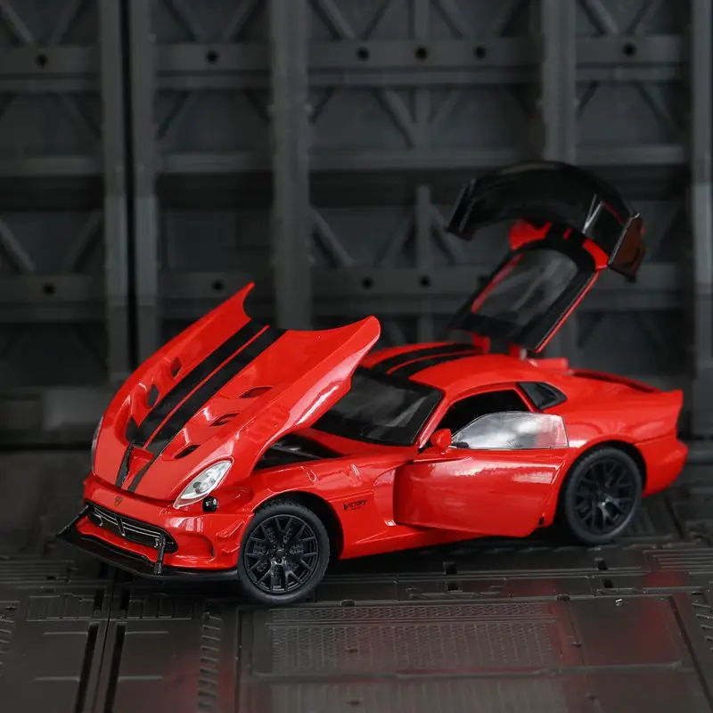 

1:32 модель автомобиля из сплава viper, рулевое управление, амортизация, детская акустооптическая игрушечная дверь, можно открыть, подарок на день рождения