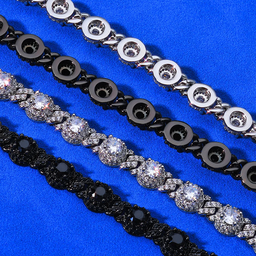 ESKEEM 7.5mm Full Iced Out Black Diamond Chain Necklace Hip Hop Jewelry Black Plating with Black CZ Women Choker Gift view 4
