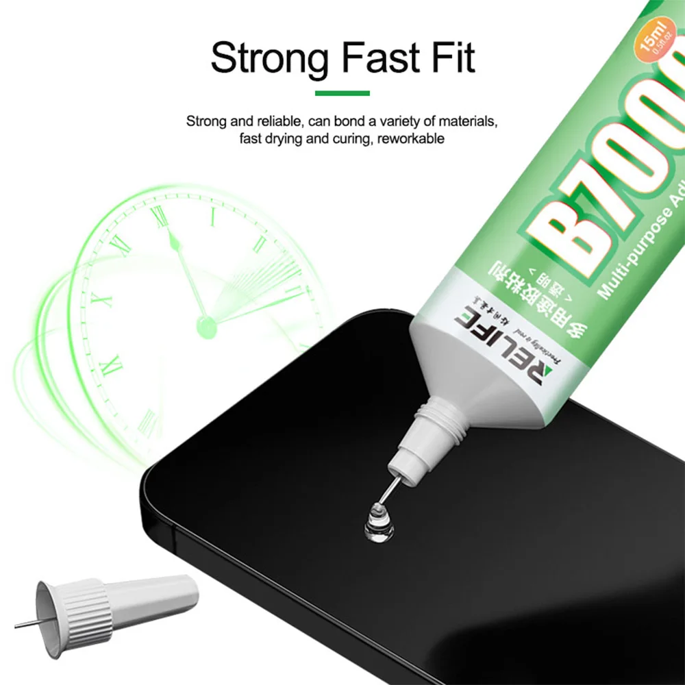 B-7000 Transparent Phone Screen Repair Glue B7000 Universal Glass Plastic DIY Adhesive With Precision Applicator 15ML