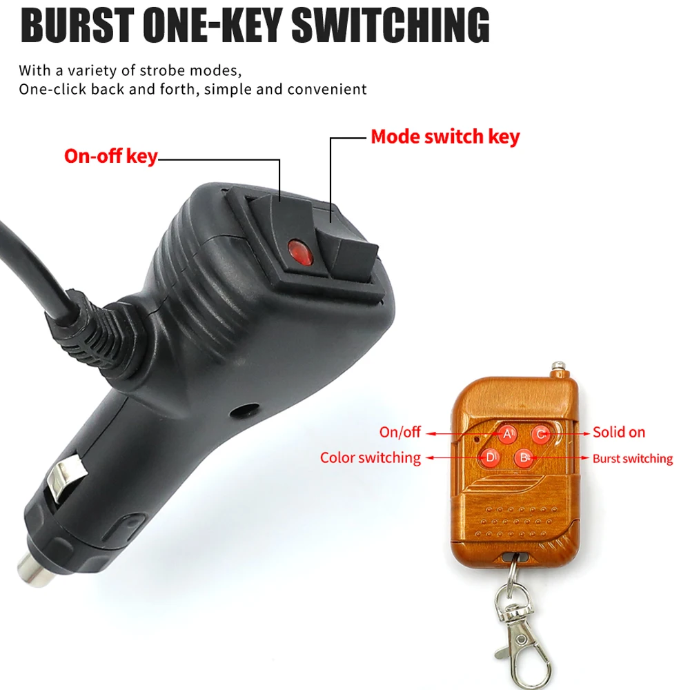 12-24v controle sem fio cob luzes estroboscópicas automotivas vermelho azul branco polícia barra de luz estroboscópica aviso baliza de emergência estroboscópio