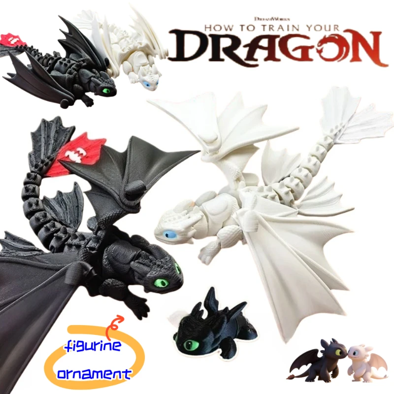 

How to Train Your Dragon Toothless Light Fury Cartoon Lovely Doll Toy Creative Articulated Figurine Birthday Gift for Friends