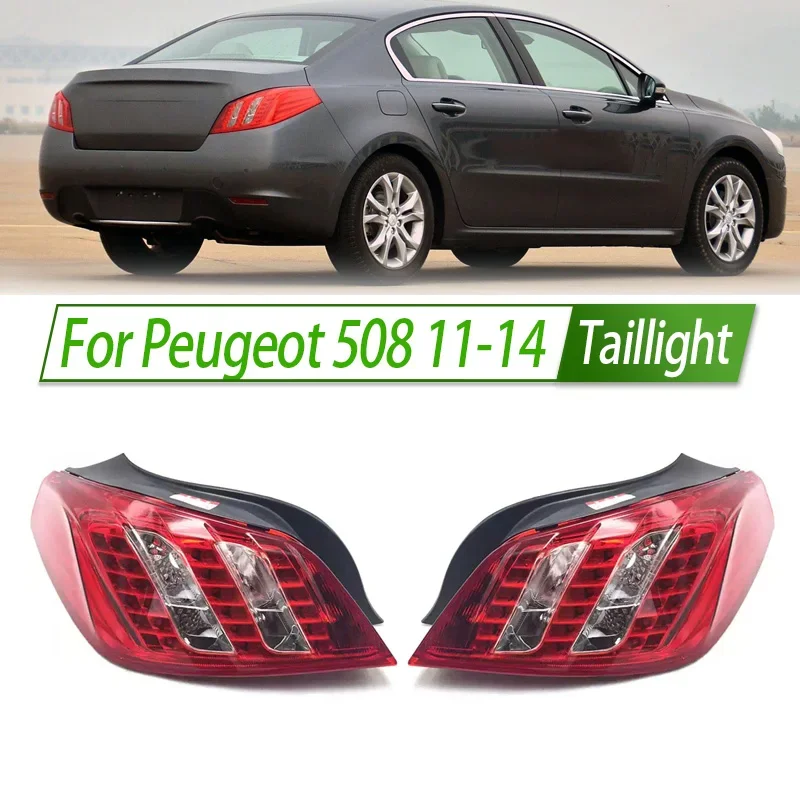 

For Peugeot 508 11-14 Car Taillight Assembly OEM Style Rear Lamp with Turn Signal Reverse Light Direct Fit Replacement