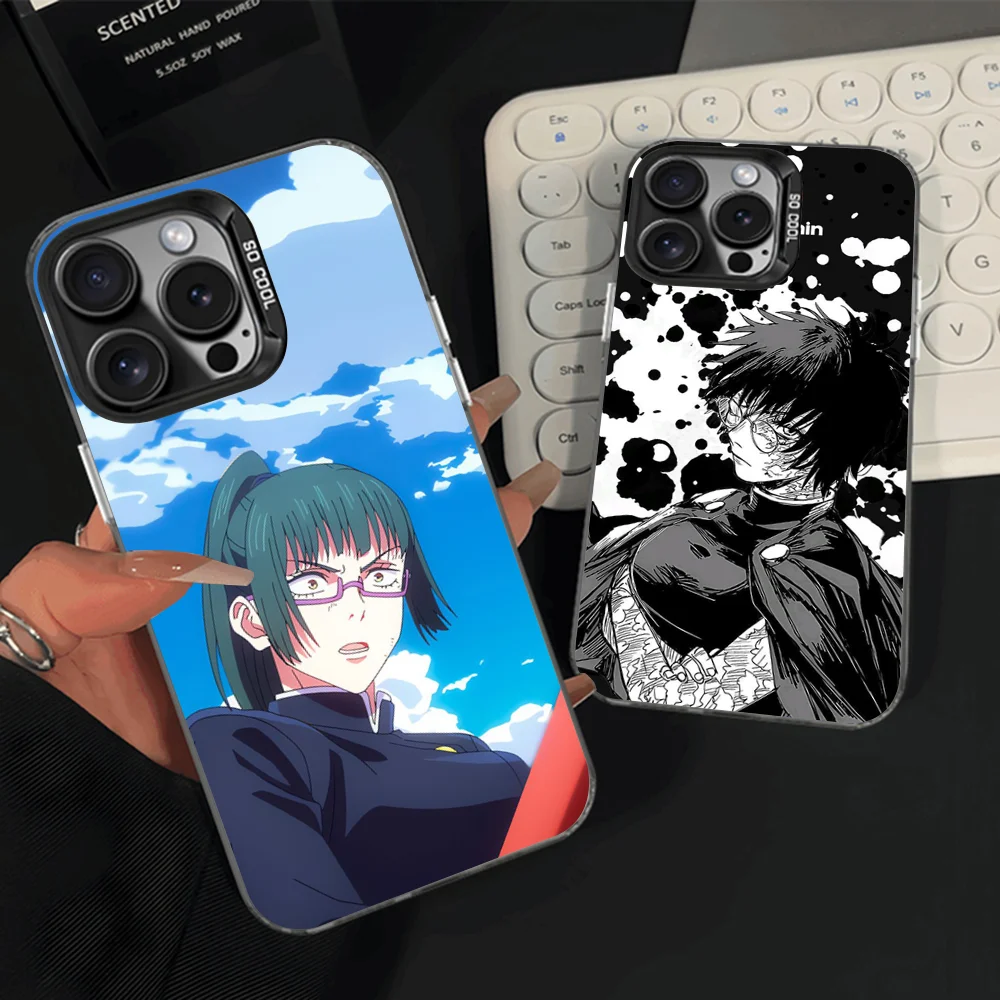 

Maki Zenin Jujutsu Phone Case For iPhone 16,15,14,13,12,11,Pro,Max,Plus,Mini,XS,SE Anti Fall Black Matte Hard Bumper