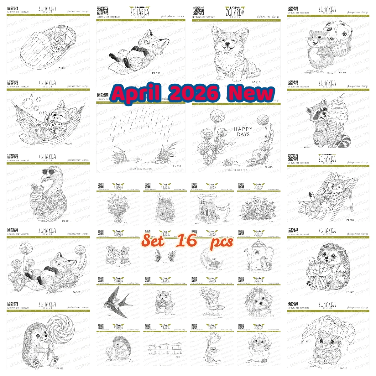 

Happy Hamster with a Cupcake Sleeping Fox Cub Raccoon with Ice Cream Transparent Stamps DIY Handmade Photo Album April 2026 New