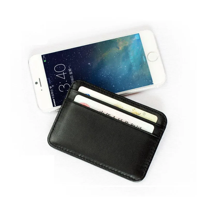 Slim 100% Sheepskin Genuine Leather Men's Wallet Male Thin Mini ID Credit Card Holder Small Cardholder Purse For Man