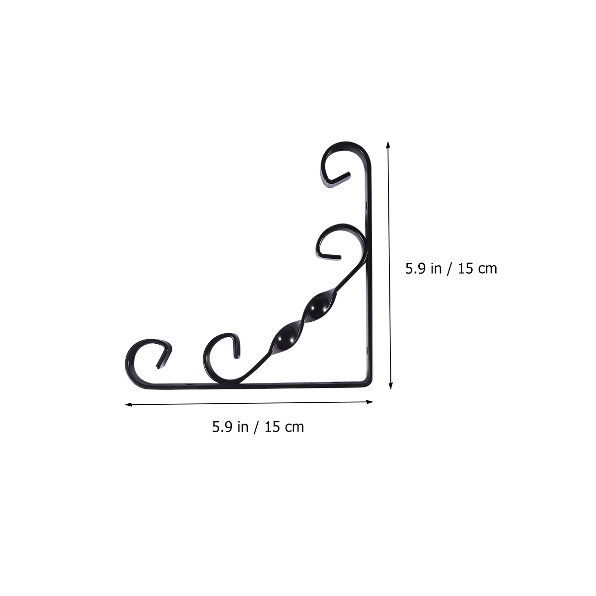 

2Pcs Iron Art Flowerpot Supports Black 150x150mm Metal Hanging Brackets Space Saving Plant Stand Home Decoration
