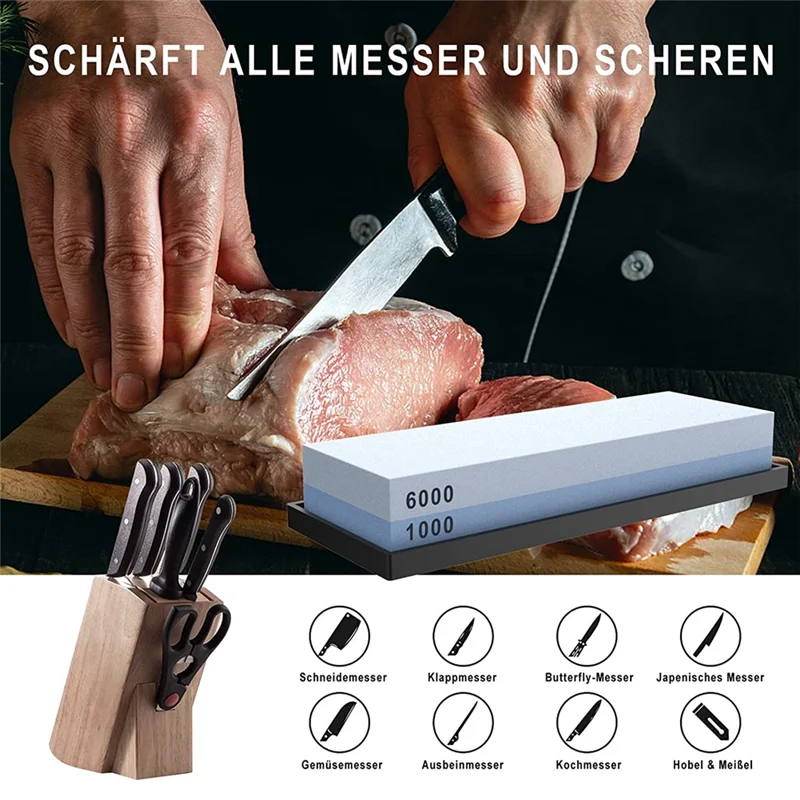 BOM-grit real material premium pedra de afiar 2 lados 1000/6000 pedra de afiar pedra de afiar