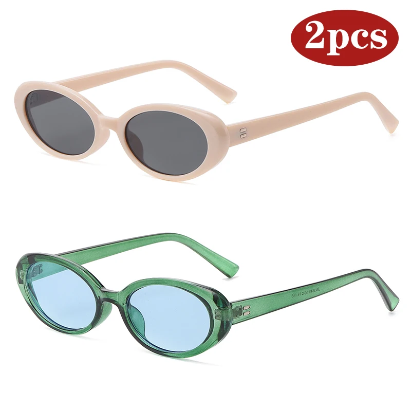 التنزه 1/2 قطعة النساء الرجعية البيضاوي مكافحة نظارات خفيفة الإناث هلام اللون إطار صغير ظلال موضة نقاط ساخنة سيدة حملق UV400