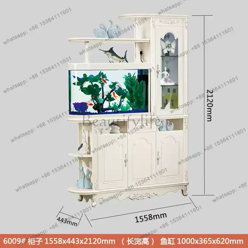 living room porch cabinet fish tank partition paint door hall screen interval pastoral simple wine cabinet storage