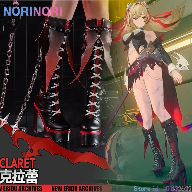 ZZZ Zenless Zone Zero Claret Cosplay  High Heel Flint Halloween Cosplay Boots Custom Made ShoesLace-up Boots Footwear Comic Con - view 2
