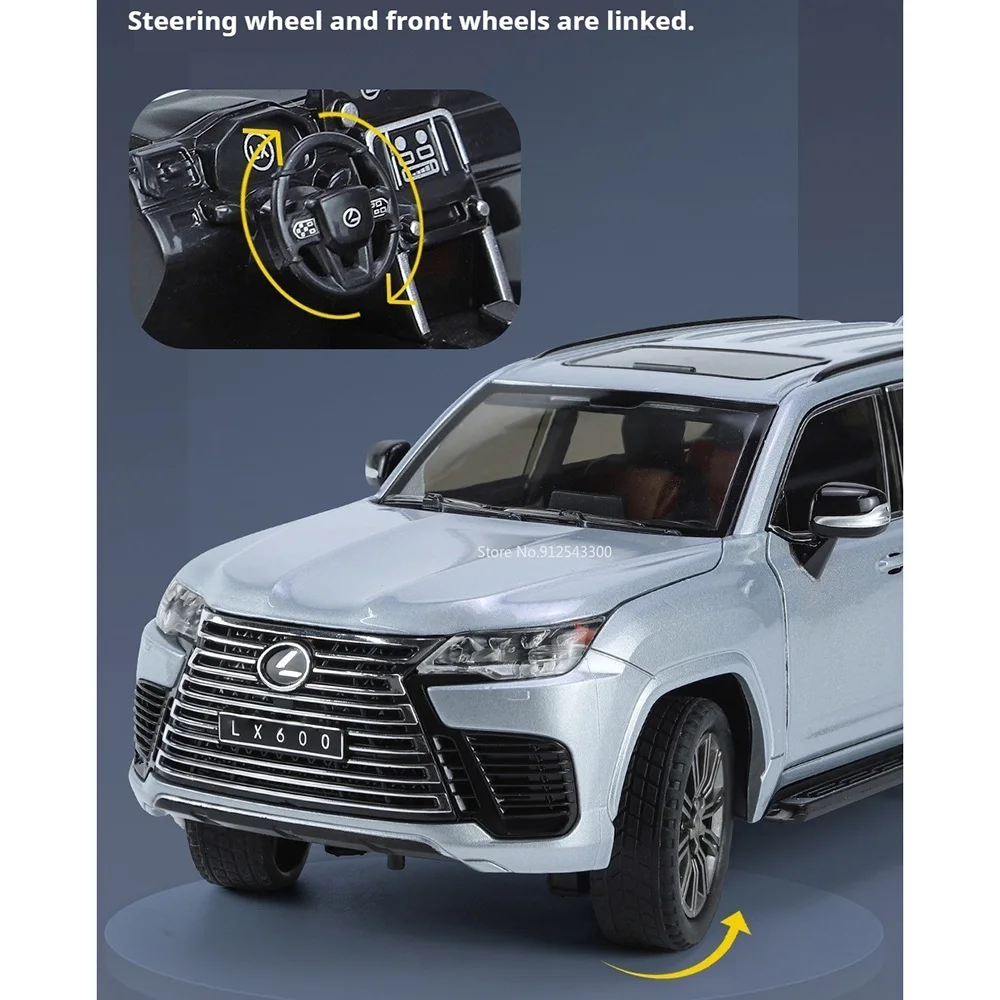 1:24 Lexus LX600 SUV Metal Model Araba Oyuncakları Alaşımlı Pres