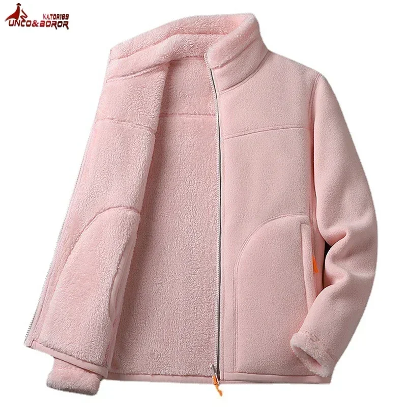 Korean Fashion Kawaii Reversible Hoodie Women Sweatshirts Winter Streetwear Polar/Coral Fleece Jacket Ladies Flannel Coat Hoody