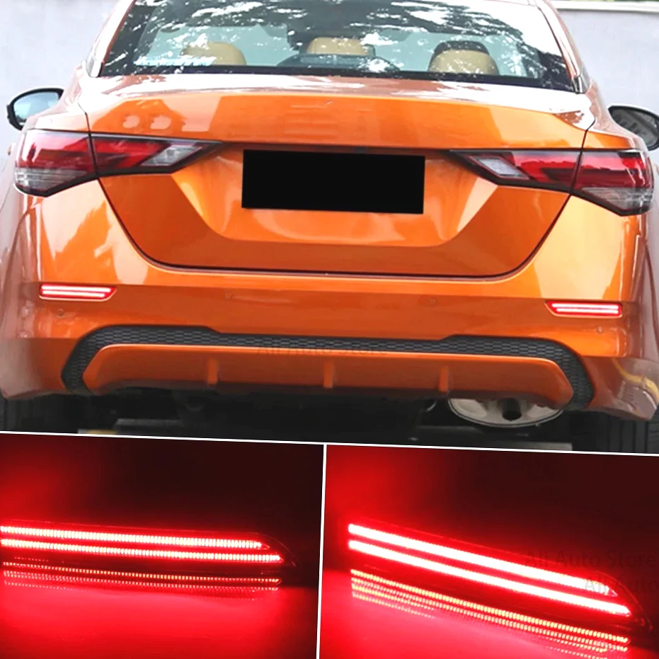 

CSCSNL 1 Pair LED Rear Bumper Reflector Lights Car Turn Signal Brake lamp Fog Lamp for Nissan Sentra Sylphy 2020 2021