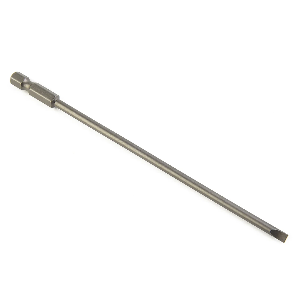 Hex Shank Screwdriver Bit Slotted Tip Electric Flat Head Manual SL3.0 SL4.0 SL5.0 SL6.0 150mm Long Alloy Steel