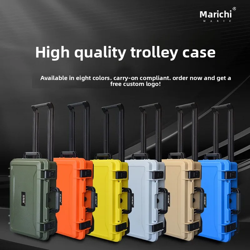 Wheeled Hard Tool Case with Telescopic Handle and Pre Cut Foam, IP67 Waterproof Rolling Equipment Box for Camera Drone and