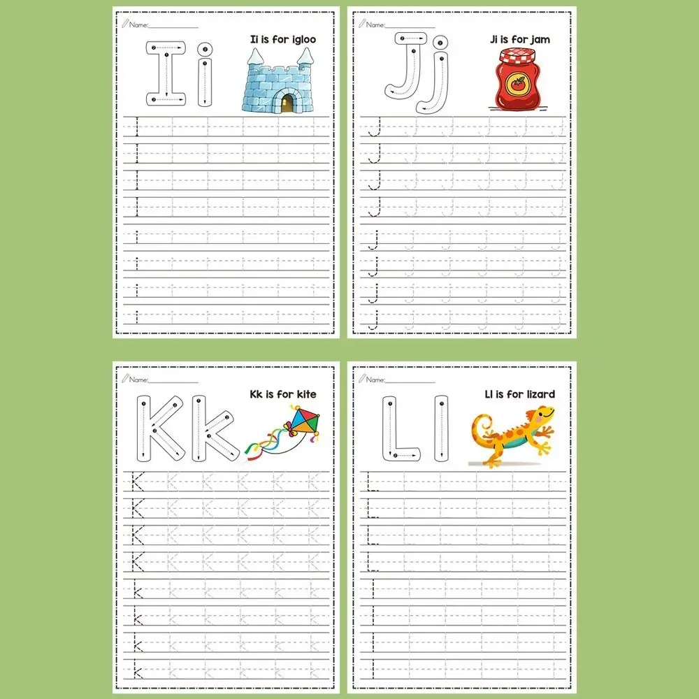 26 Letters Montessori Learning Teaching Aids A-Z Uppercase and Lowercase Test Book Writing Workbook Pen Control Training