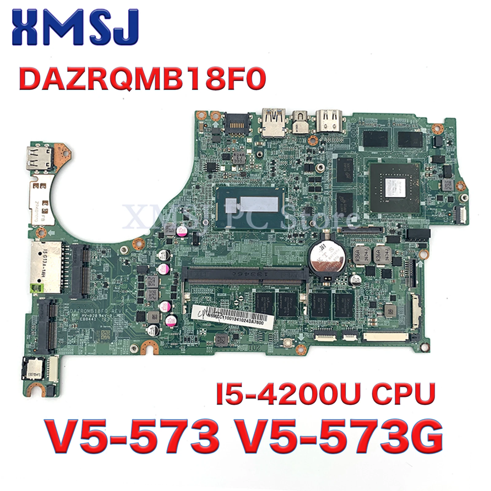 

For Acer Aspire V5-573 V5-573G DAZRQMB18F0 REV F NBMCC11001 NB.MCC11.001 Laptop Motherboard GT750M I5-4200U CPU