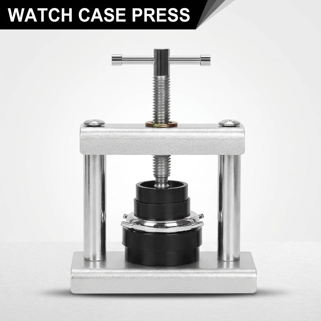 Manual Screw Watch Back Cover Laminating Machine Black Buffer Rubber Mold Combination Anti-scratch Watch Case Repair Tool Set