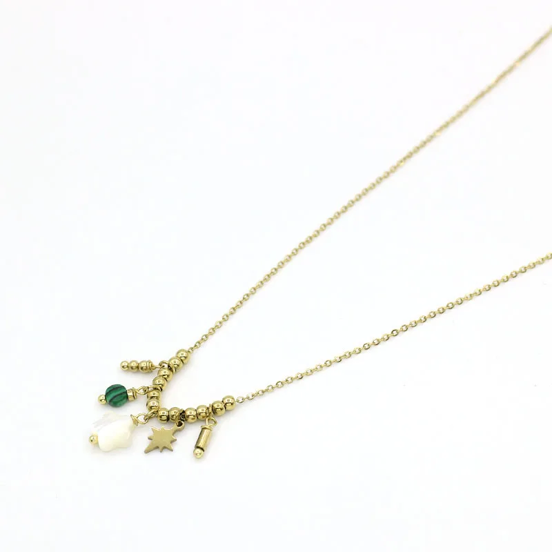 Bohemian Beach Style Shell Conch Bead 14k Gold Stainless Steel  Personalized Women\'s  Necklace For Women Fashion Jewelry Gift