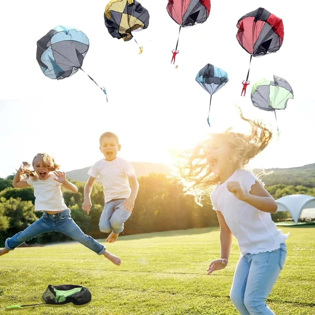 1 SZT. Spadochron do rzucania ręcznego, zabawka dla dzieci, szybowiec powietrzny do przedszkola, sporty na świeżym powietrzu dla szkoły podstawowej, gra zrzutowa, gra rodzic-dziecko