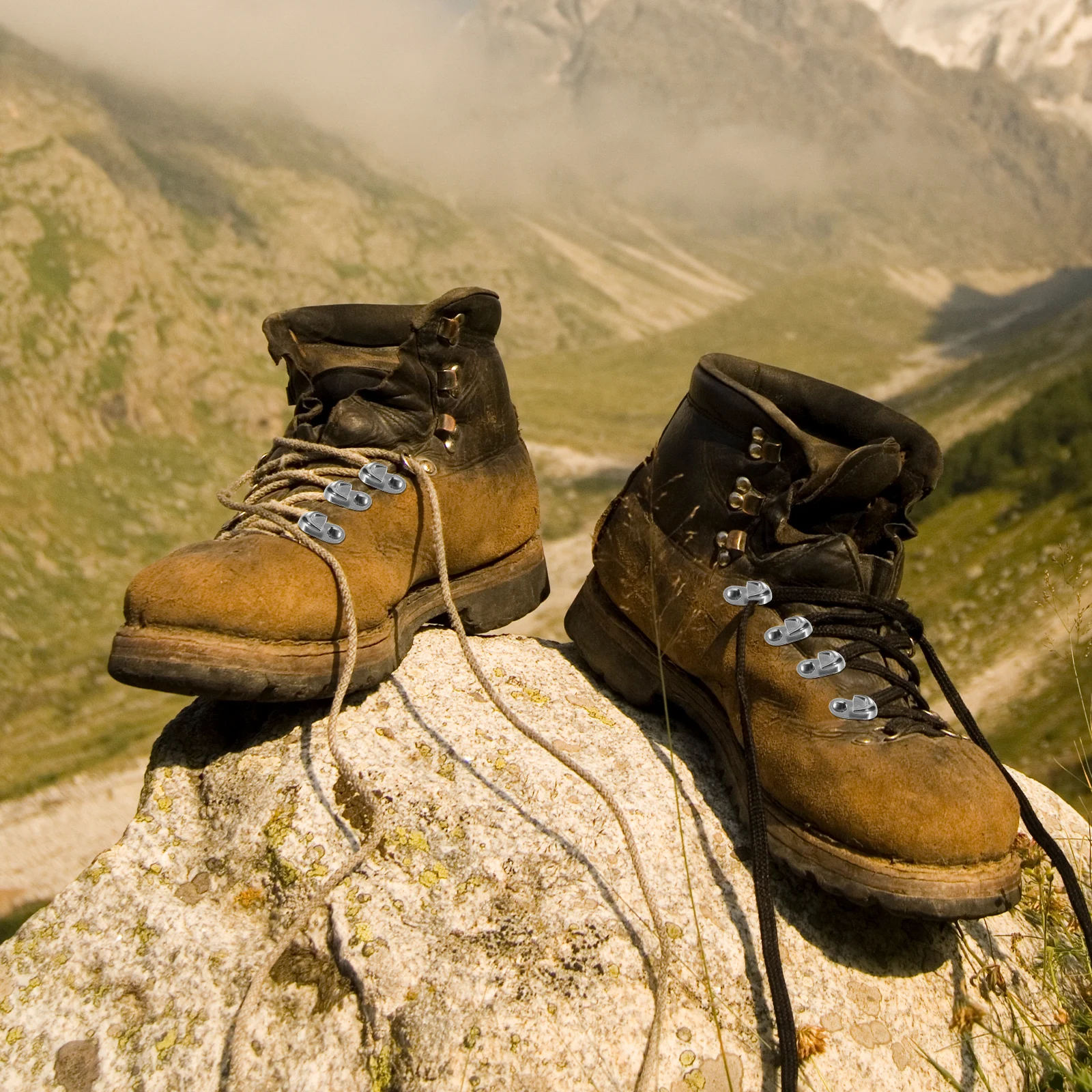 

12Pcs Alloy Shoe Lace Buckles Hooks Boot Lace Fasteners Hiking Climbing Outdoor Repair Supplies Alloy Shoelace Buckle