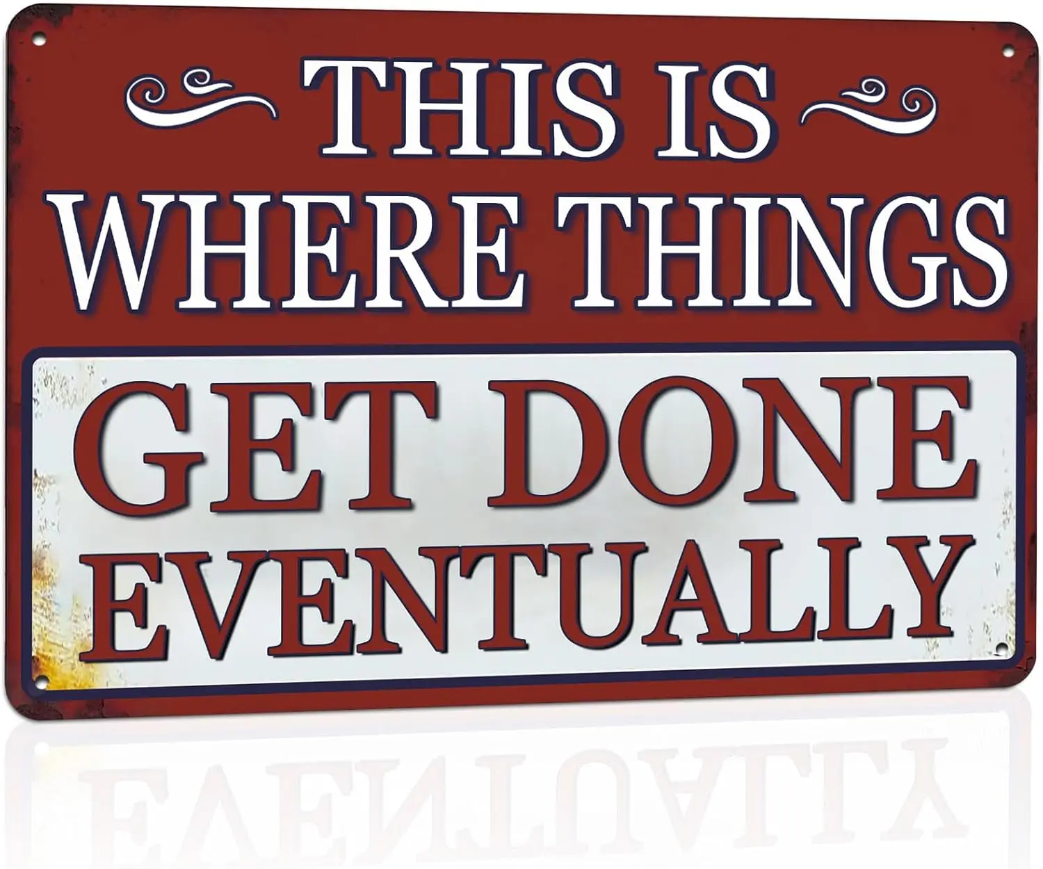 Funny Metal Garage Signs For Men Shop Sign Wall Decor Dad Tin Vintage This Is Where Things Get Done Eventually Mechanic Work Acc
