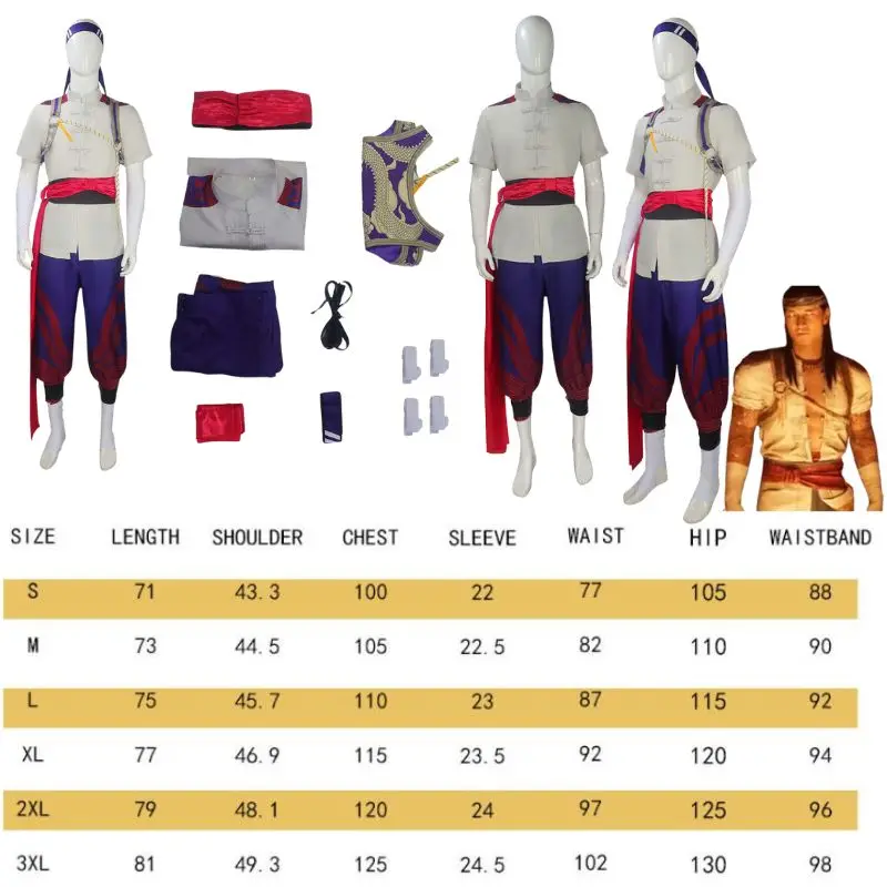 

Male Liu Kang Cosplay Costume Halloween Carnival Party Anime Game Fire God Fantasia Disguise Suit