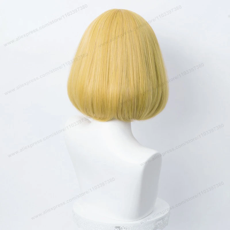 35cm Short Bob Cosplay Wig Golden Yellow Red Purple Black Blue Pink Women Bobo Hair Heat Resistant Hair Universal Anime Wigs