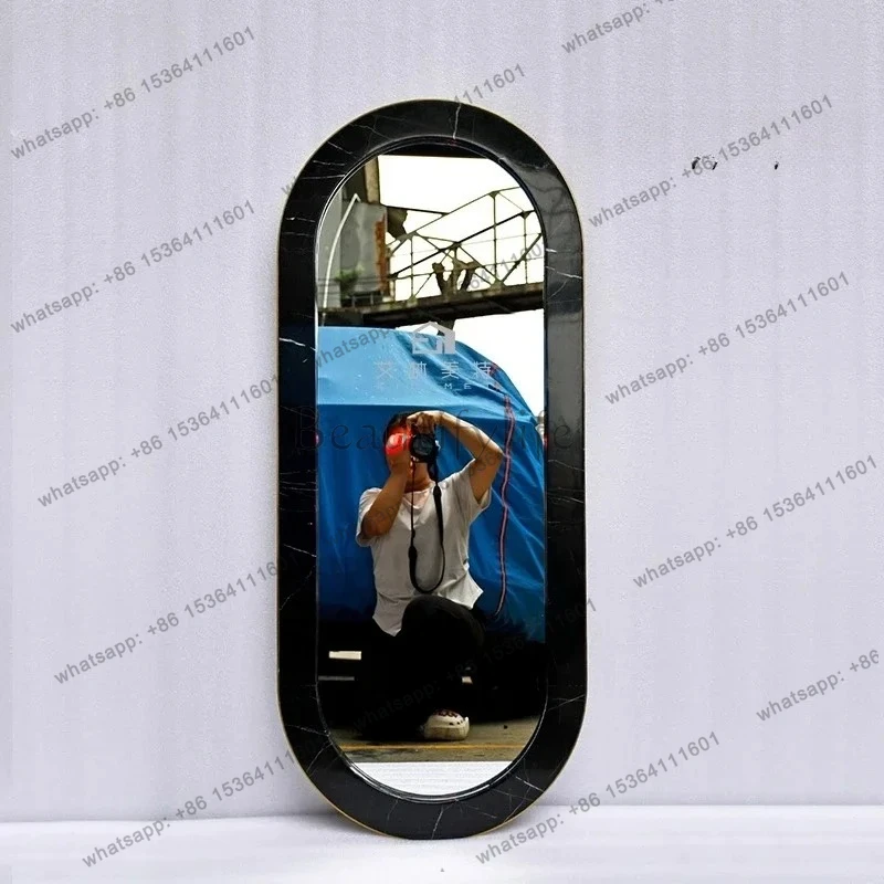 Italian light luxury marble full-body mirror wall-mounted wall-attached full-length mirror home fitting floor