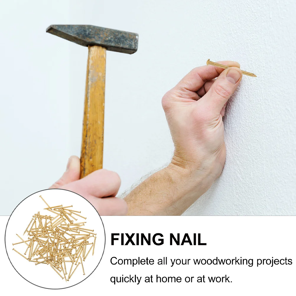 

2030Pcs Copper Fixing Nails High Strength Hardened Surface Round Head Copper Nails for Woodworking Furniture Making Artwork