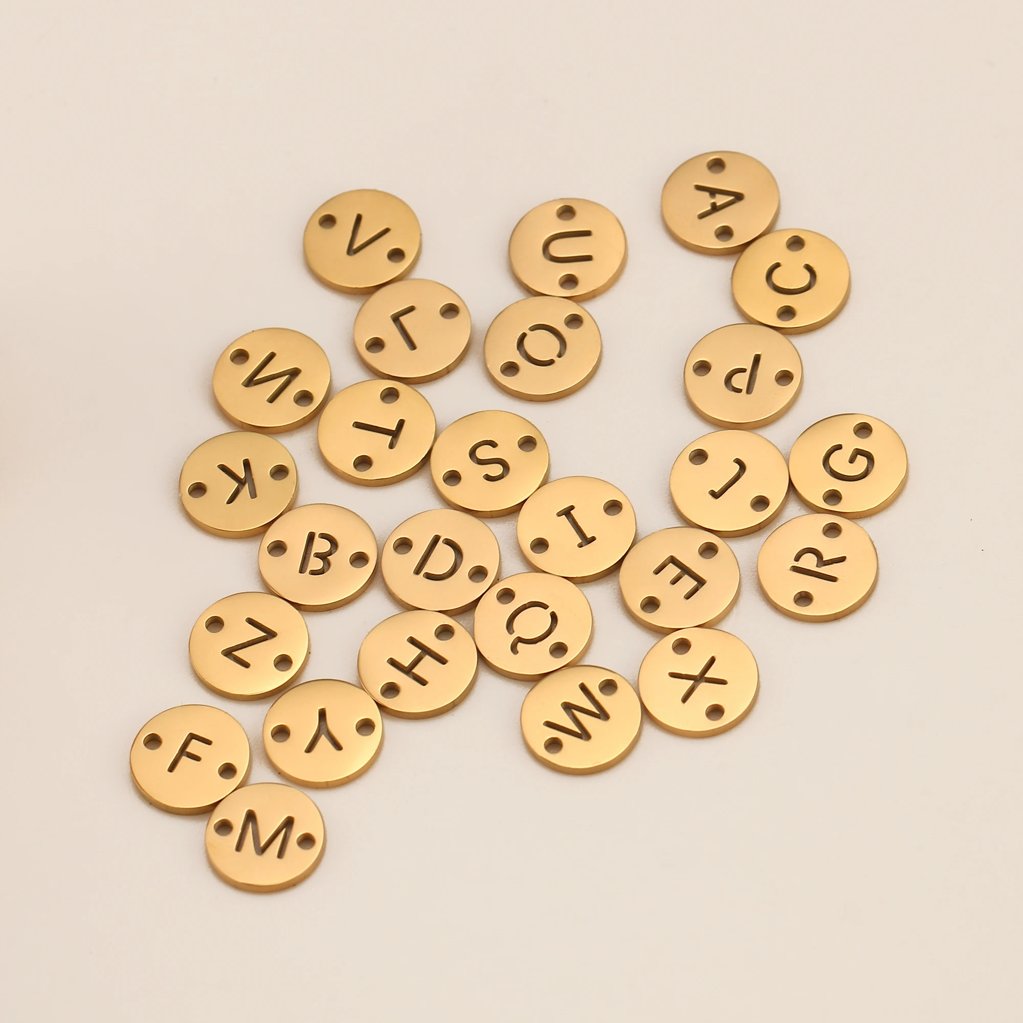 5 Stücke Doppelloch Alphabet Charms Edelstahl A-Z Buchstaben Anhänger Englisch Link Anschlüsse DIY Halskette Armband Schmuck Machen – Detail 5