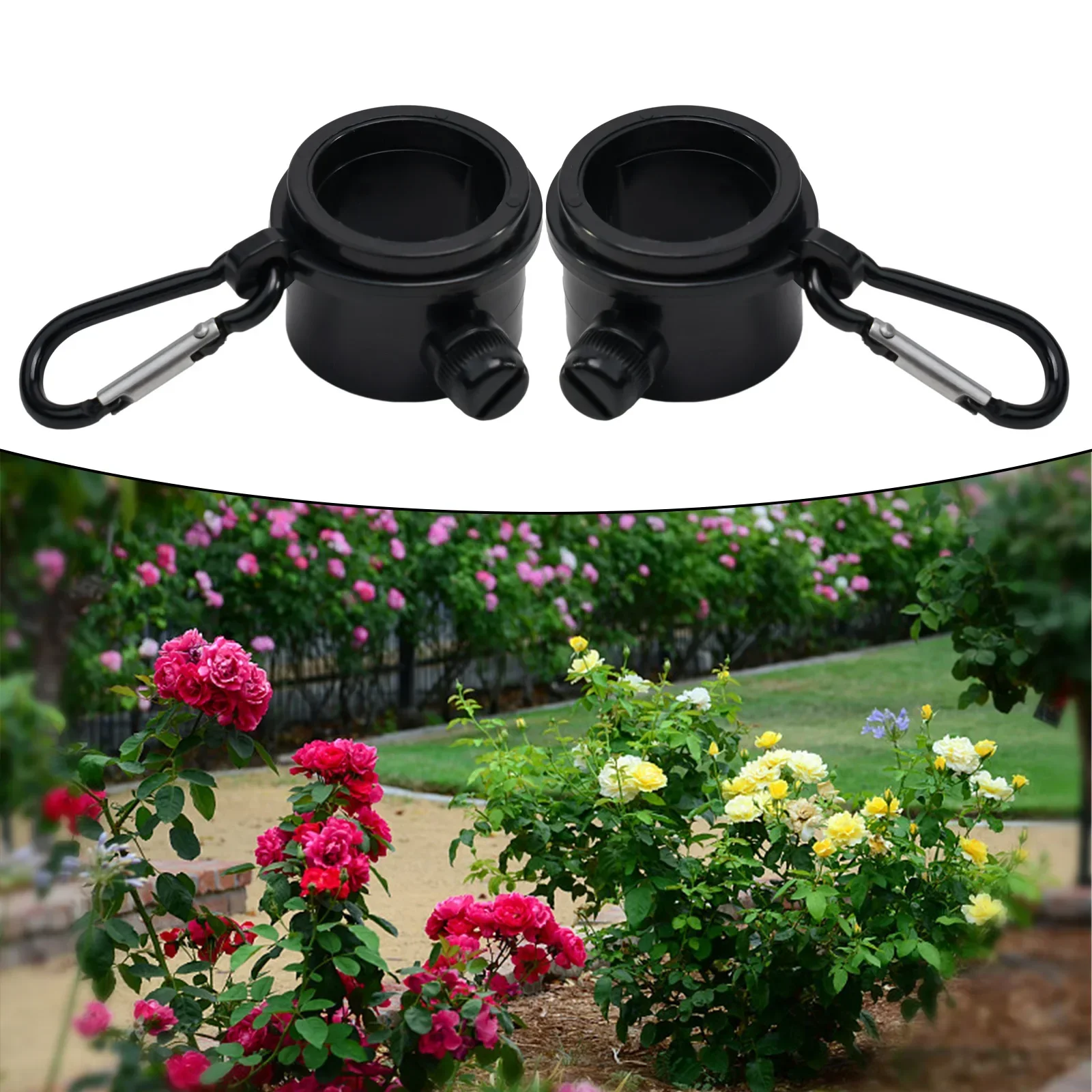 2 Pcs Flag Pole Rings Aluminum Alloy Black Flag Pole Rings No Cracking No Deformation Home Garden