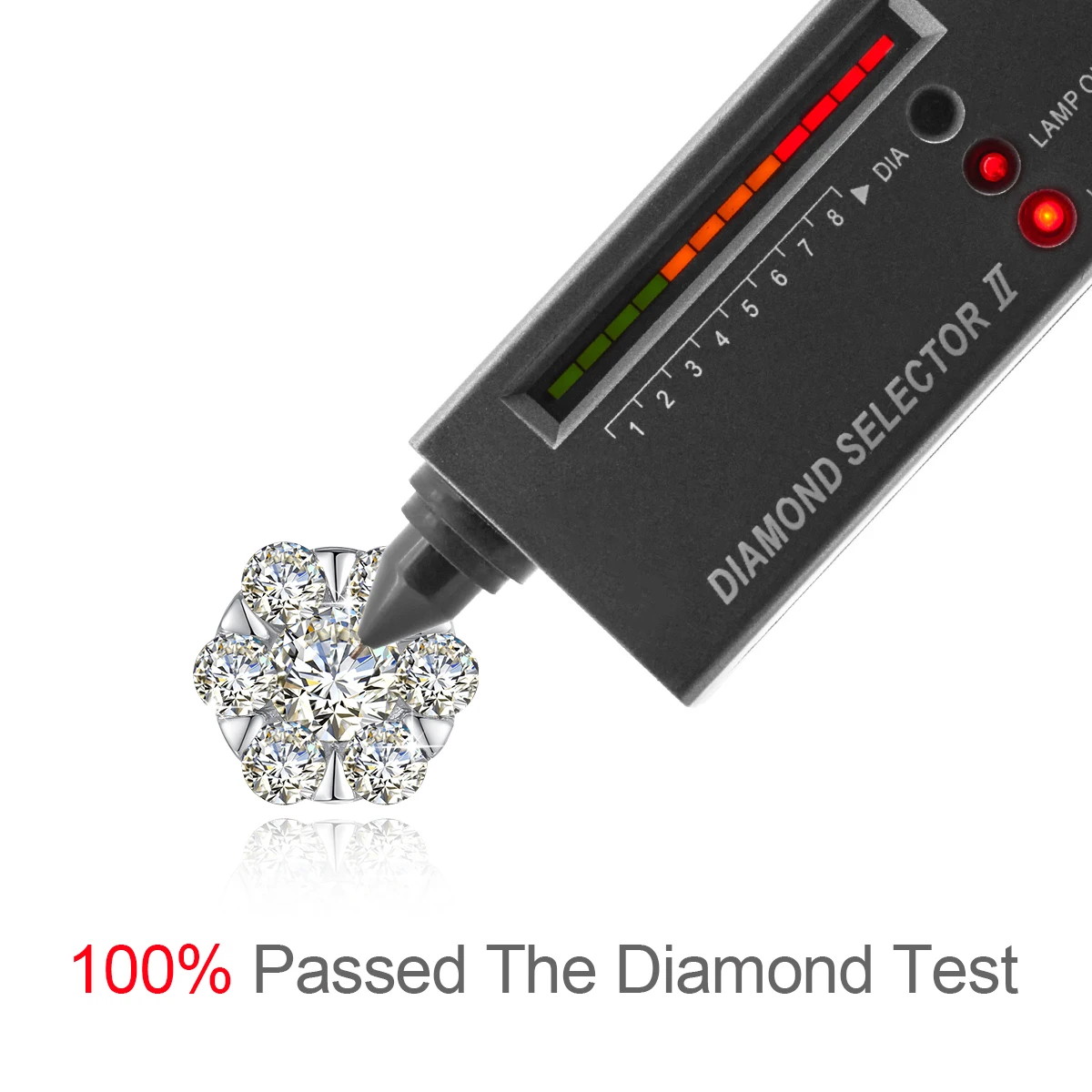 925 Silver Moissanite Earring D Color Plated 18k White Gold with GRA Certificates Anti-Allergy Diamond Earrings for Women
