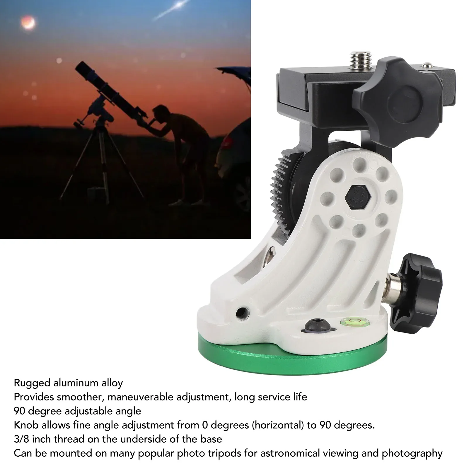 3/8 Inch Thread  Alignment 90 Degree Adjustable Latitude Base for Astronomy Telescope
