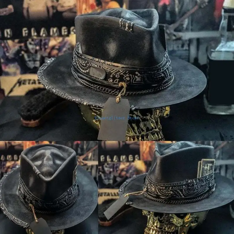 652B Halloween-Geschenk, Cowboyhut, perfektes Geschenk für Halloween-Liebhaber, Cowboyhut mit Totenkopf-Motiv,
