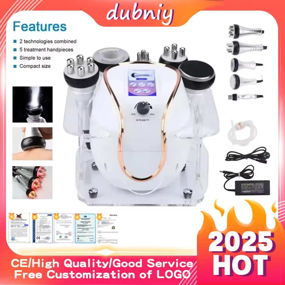 Draagbare 5 In 1 RF Cavitatie Afslanken Machine 40K Vacuüm Liposuctie Huidverstrakking Gewichtsverlies Vetverbranding Lichaam vormgeven Apparaat