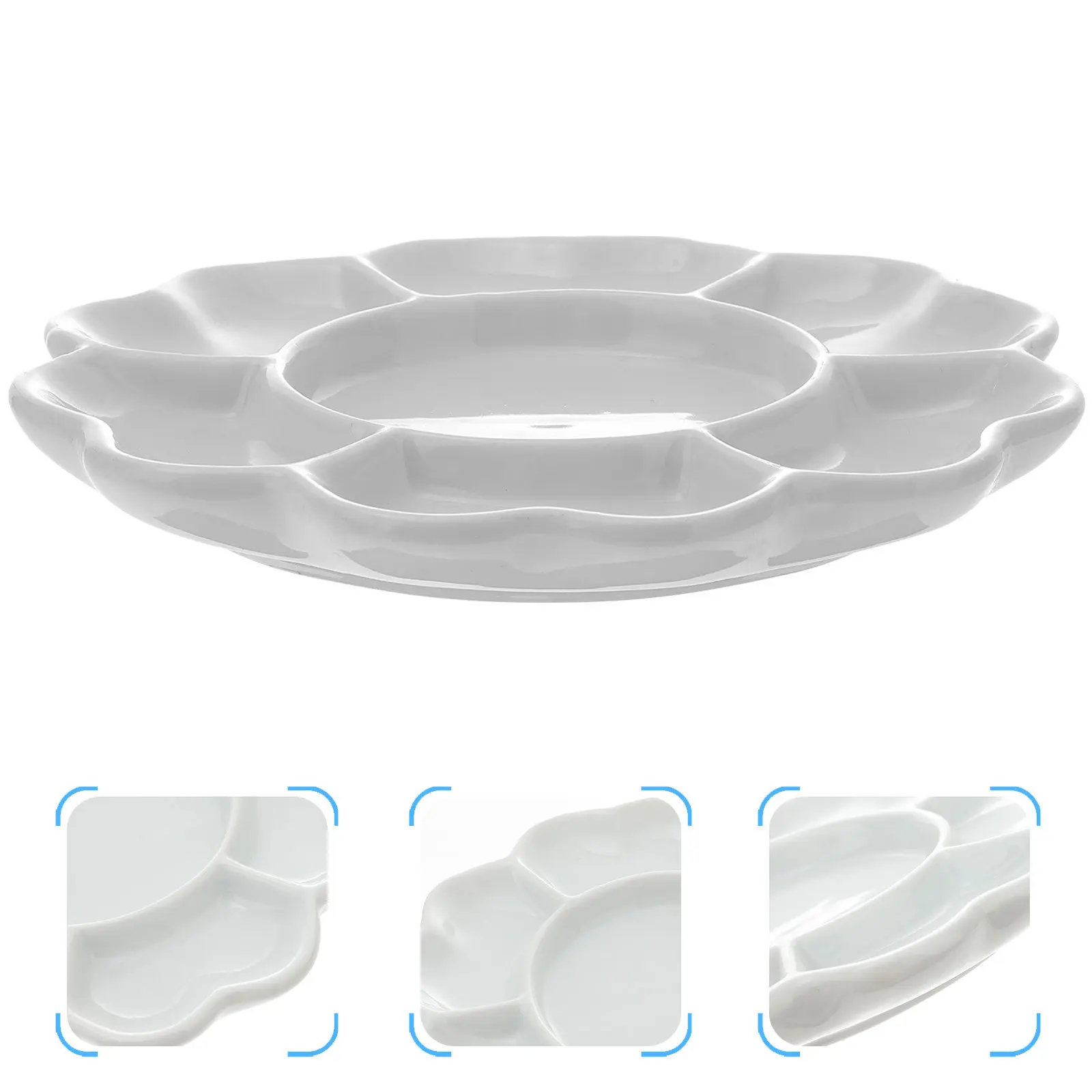 

Керамическая белая палитра с узором «Цветущая слива», легкая маленькая подставка для красок для художников, студентов, акварели, DIY, профессиональной живописи