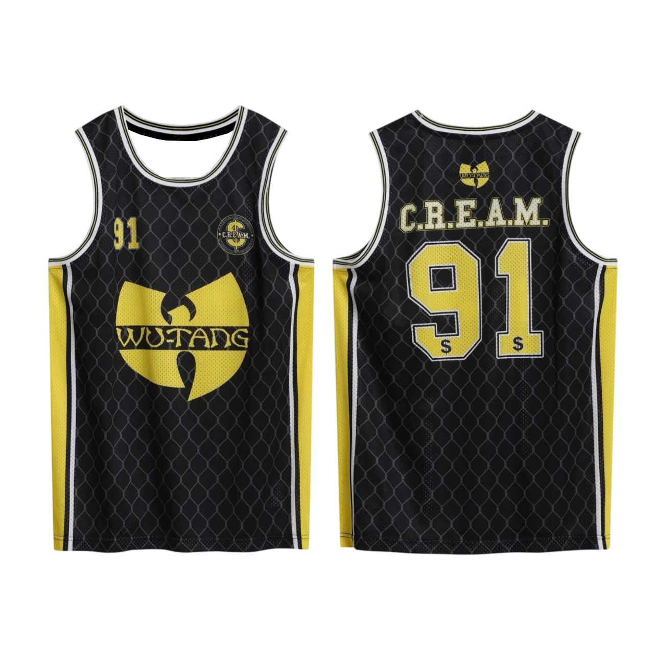2026 New Wu-Tang Clan CREAM Unisex Basketball Jersey Vest, Men Y2k Hip-hop Sleeveless Breathable Streetwear Mesh Vest TShirt