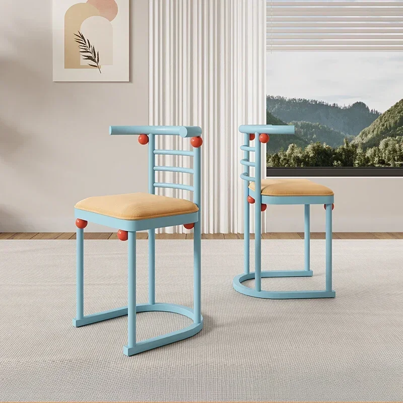 Luxury Designer Dining Chairs Blue Wedding Gaming Living Room Chairs Accent Vanity Kitchen Sillas De Comedor Home Furniture