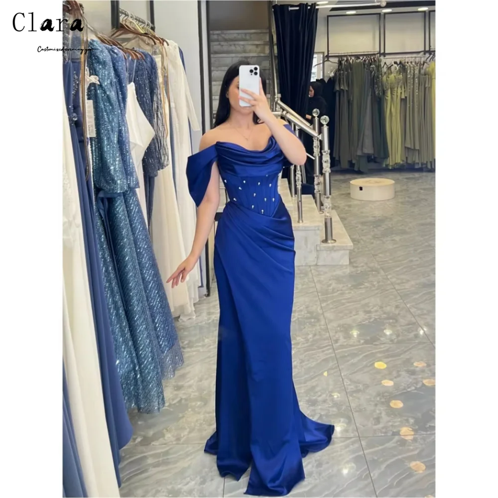 

Clara Custom Blue Fishtail Rhinestone Off-shoulder Elegant Dresses for Women Long Party Dresses Woman Women's Prom Dress 2026